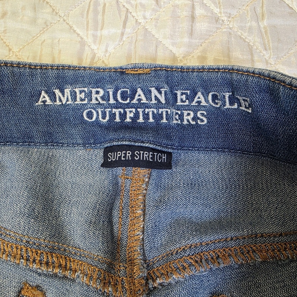 Y2K‎ American Eagle Womens 4 Shortie Micro Tie Front Distressed Cutoff Shorts - Picture 4 of 8